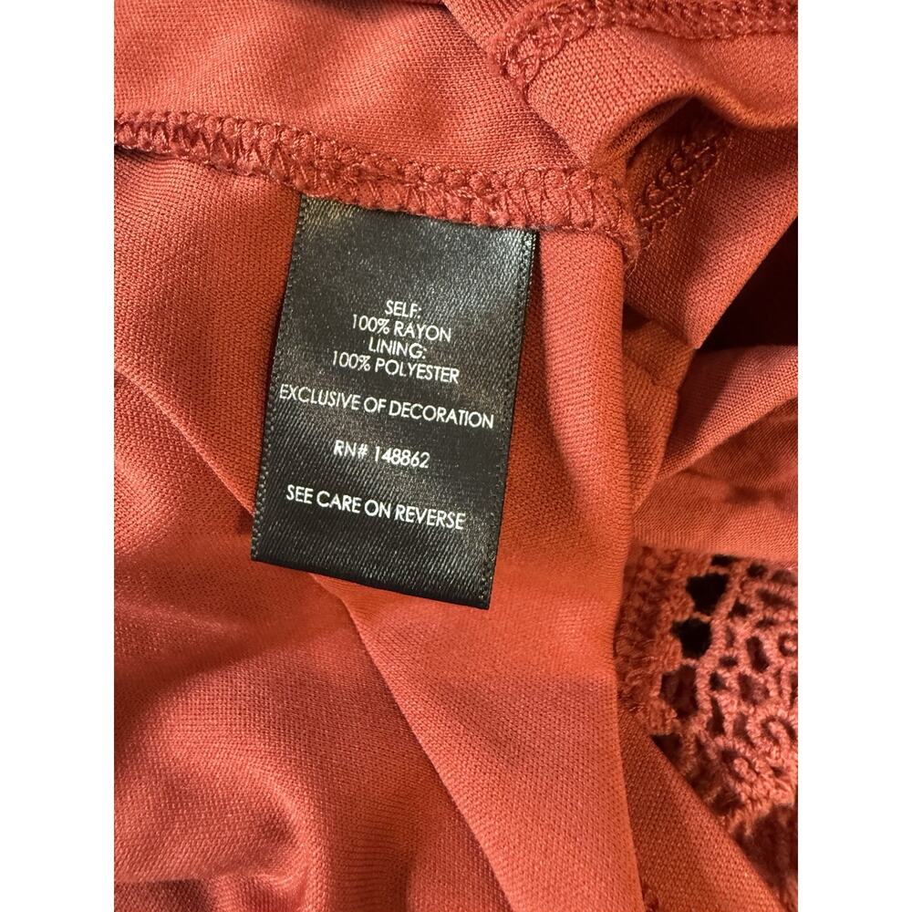 Torrid Maxi Washable rayon Drawstring Skirt red orange boho gypsy sz 2 - Picture 5 of 6